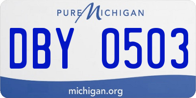 MI license plate DBY0503