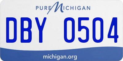 MI license plate DBY0504