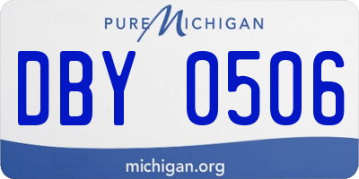 MI license plate DBY0506