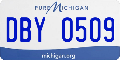 MI license plate DBY0509