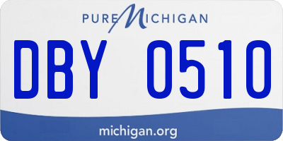 MI license plate DBY0510