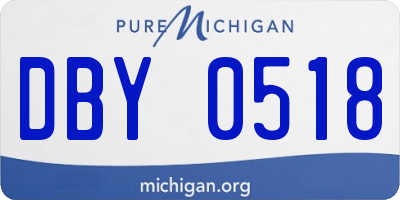 MI license plate DBY0518