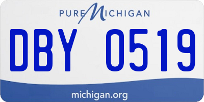 MI license plate DBY0519