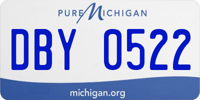 MI license plate DBY0522