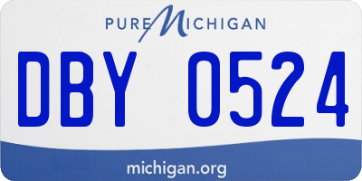MI license plate DBY0524