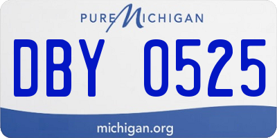 MI license plate DBY0525
