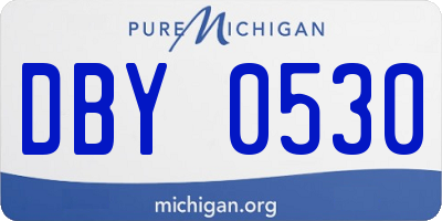 MI license plate DBY0530