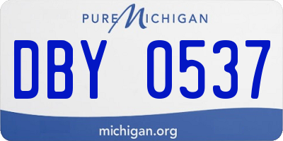MI license plate DBY0537