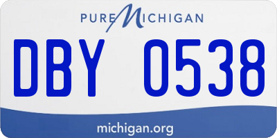 MI license plate DBY0538