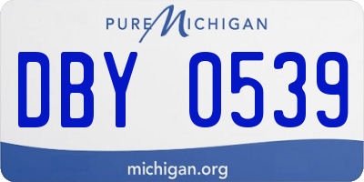 MI license plate DBY0539
