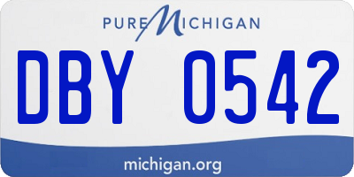 MI license plate DBY0542