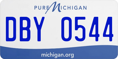 MI license plate DBY0544