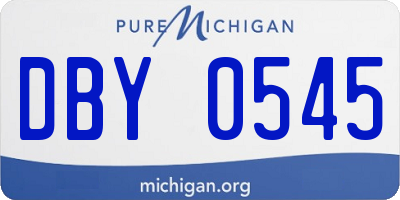MI license plate DBY0545
