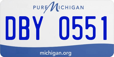 MI license plate DBY0551