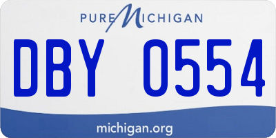 MI license plate DBY0554