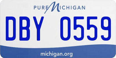 MI license plate DBY0559