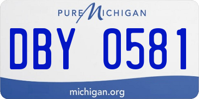 MI license plate DBY0581