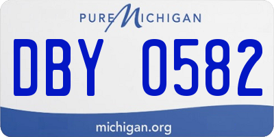 MI license plate DBY0582