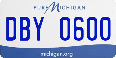 MI license plate DBY0600