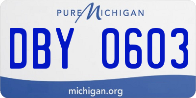 MI license plate DBY0603