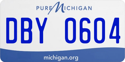 MI license plate DBY0604