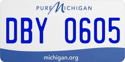 MI license plate DBY0605
