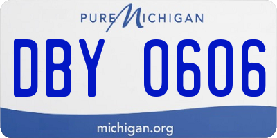 MI license plate DBY0606