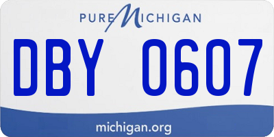 MI license plate DBY0607