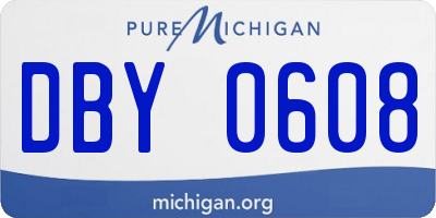 MI license plate DBY0608