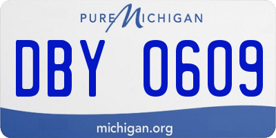 MI license plate DBY0609