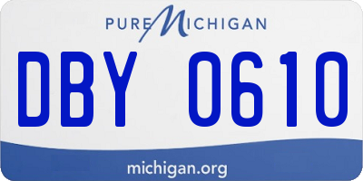 MI license plate DBY0610