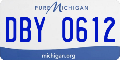 MI license plate DBY0612