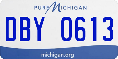 MI license plate DBY0613