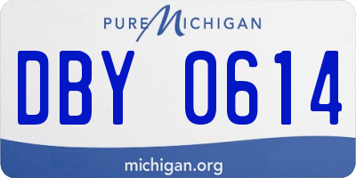 MI license plate DBY0614