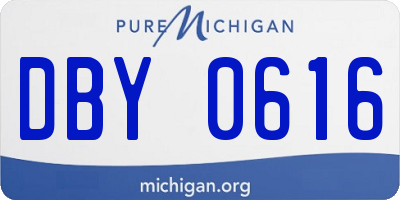 MI license plate DBY0616