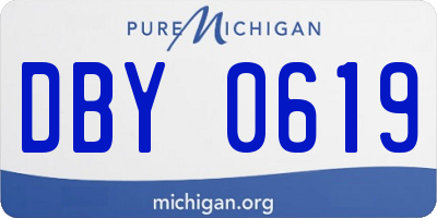 MI license plate DBY0619
