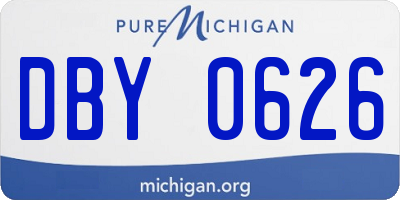MI license plate DBY0626