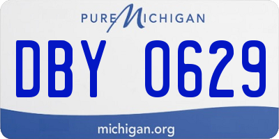 MI license plate DBY0629