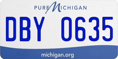 MI license plate DBY0635