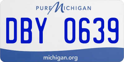 MI license plate DBY0639