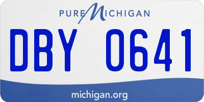 MI license plate DBY0641