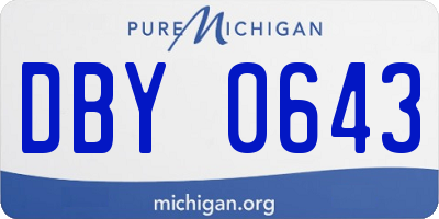 MI license plate DBY0643