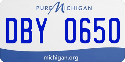 MI license plate DBY0650