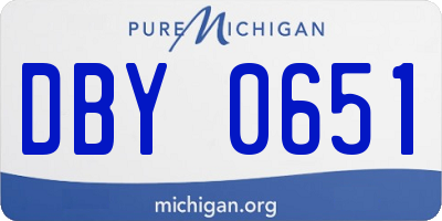 MI license plate DBY0651