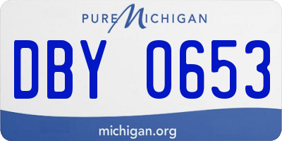 MI license plate DBY0653
