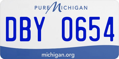 MI license plate DBY0654