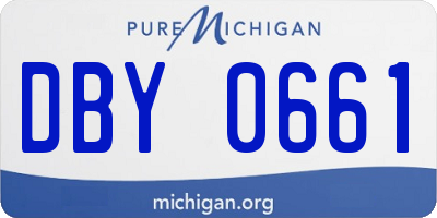 MI license plate DBY0661