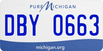 MI license plate DBY0663