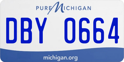 MI license plate DBY0664