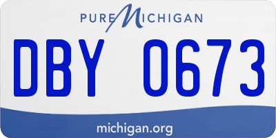 MI license plate DBY0673